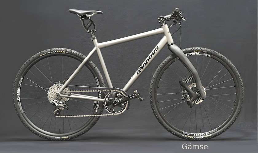 Gämse Titan Gravelbike mit Lauf Federgabel als Cyclocross Rad